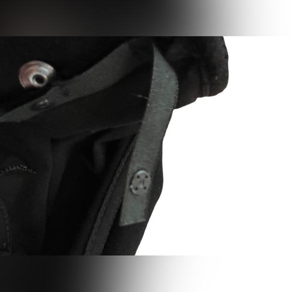 WHBM black banded top with black button down sleeve -Med - Picture 4 of 4